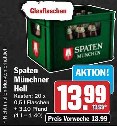 Spaten Münchner Hell Kasten - Aktion vom 27.10. bis 31.10.2025