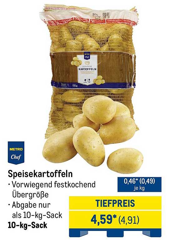 Speisekartoffeln - Vorwiegend festkochend Übergröße 10-kg-Sack