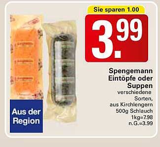Spengemann Eintöpfe oder Suppen - verschiedene Sorten