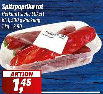 Spitzpaprika rot, 500 g