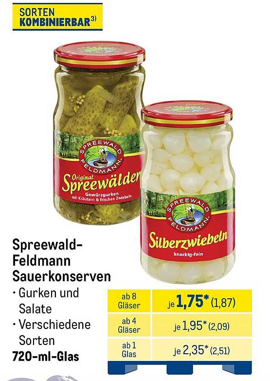 Spreewald-Feldmann Sauerkonserven - Gurken und Salate