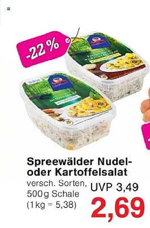 Spreewälder Nudel- oder Kartoffelsalat, 500 g Schale