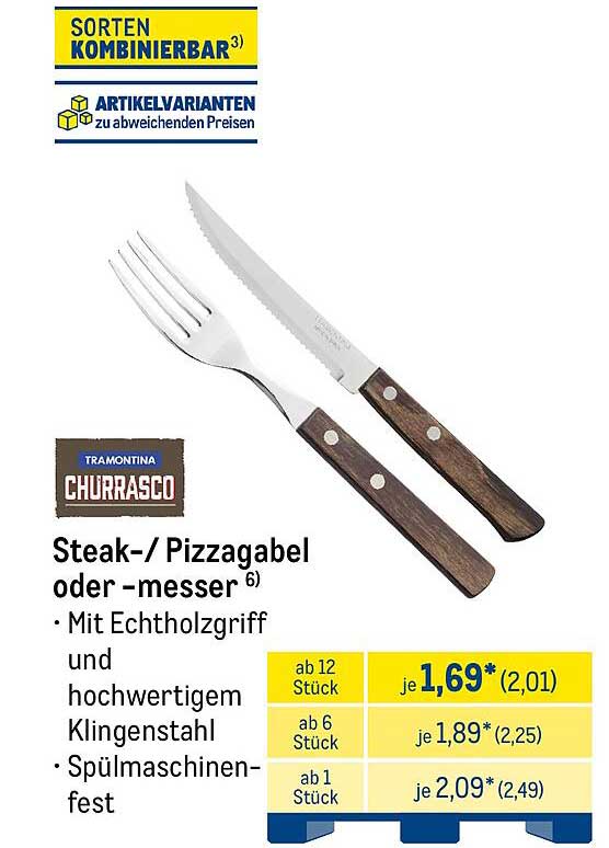 Steak-/Pizzagabel oder -messer von Tramontina Churrasco