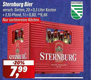 Sternburg Bier 20 x 0,5 Liter Kasten