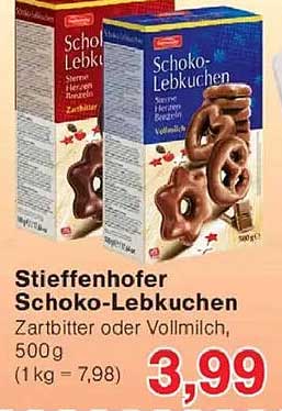 Stieffenhofer Schoko-Lebkuchen (Zartbitter oder Vollmilch), 500g