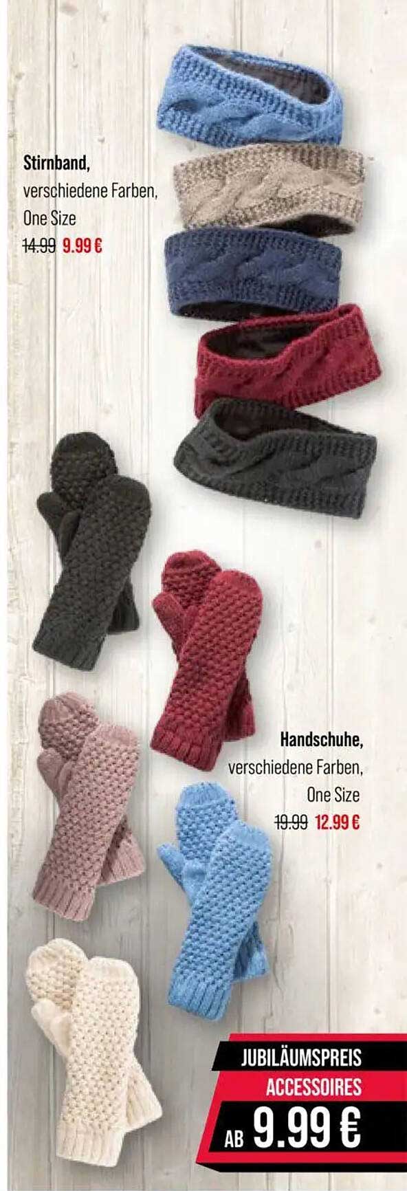 Stirnband & Handschuhe - Verschiedene Farben, One Size