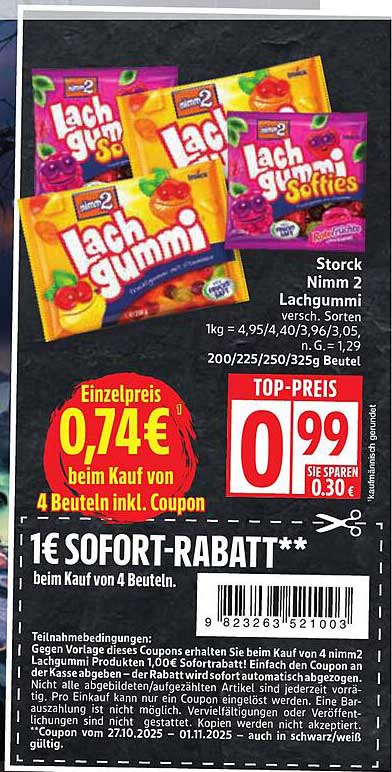 Störk Nimm 2 Lachgummi – 4 Beutel zum Sparpreis
