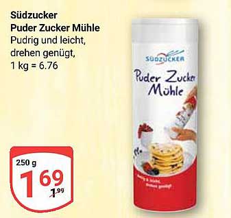 Südzucker Puder Zuckermühle 250 g