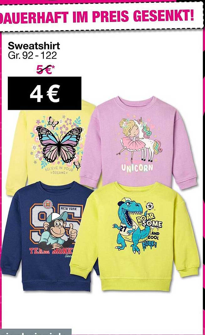 Sweatshirt Gr. 92 - 122 für nur 4 €