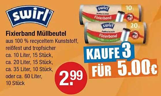 Swirl Fixierband Müllbeutel