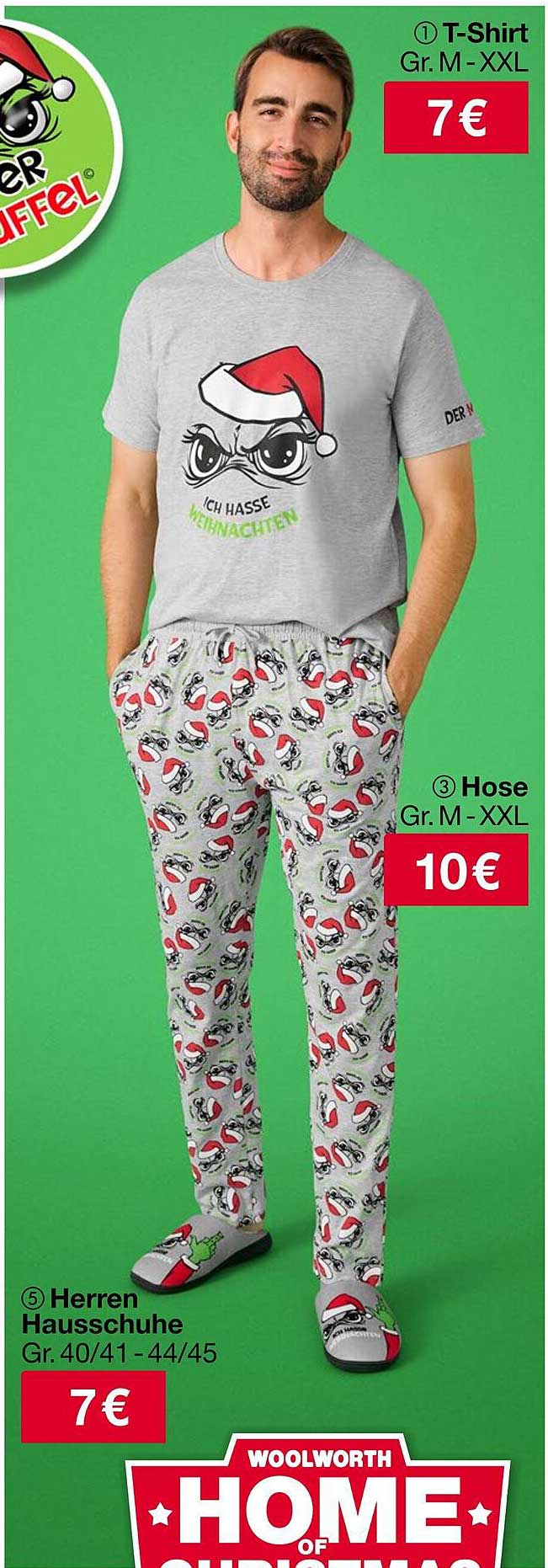 T-Shirt mit Weihnachtsmotiv und Hose mit lustigem Druck