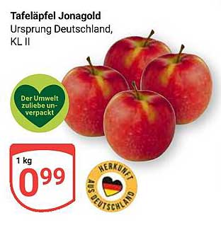 Tafeläpfel Jonagold – Herkunft Deutschland, KL II