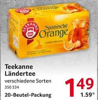 Teekanne Länderttee Spanische Orange 20-Beutel-Packung
