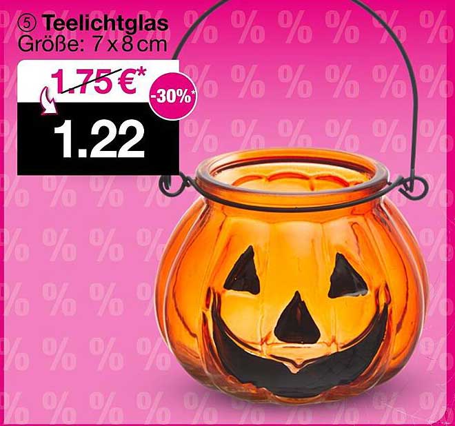 Teelichtglas - Halloween-Laterne