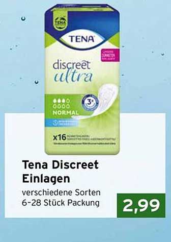 Tena Discreet Einlagen verschiedene Sorten 6-28 Stück Packung