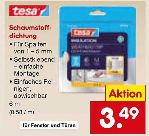 tesa Schaumstoffdichtung für Fenster und Türen