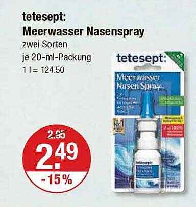 tetesept: Meerwasser Nasenspray zwei Sorten je 20-ml-Packung