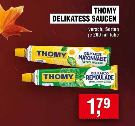 THOMY DELIKATESS SAUCEN - versch. Sorten je 200 ml Tube