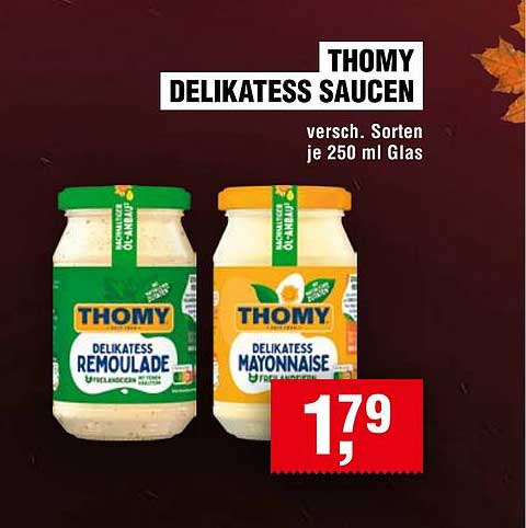 THOMY Delikatess Saucen - versch. Sorten je 250 ml Glas