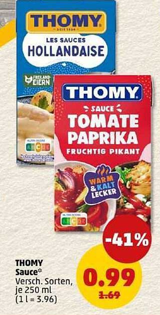 THOMY Sauce Tomate Paprika und Hollandaise, je 250 ml