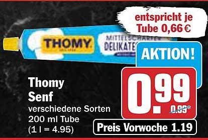 Thomy Senf verschiedene Sorten 200 ml Tube