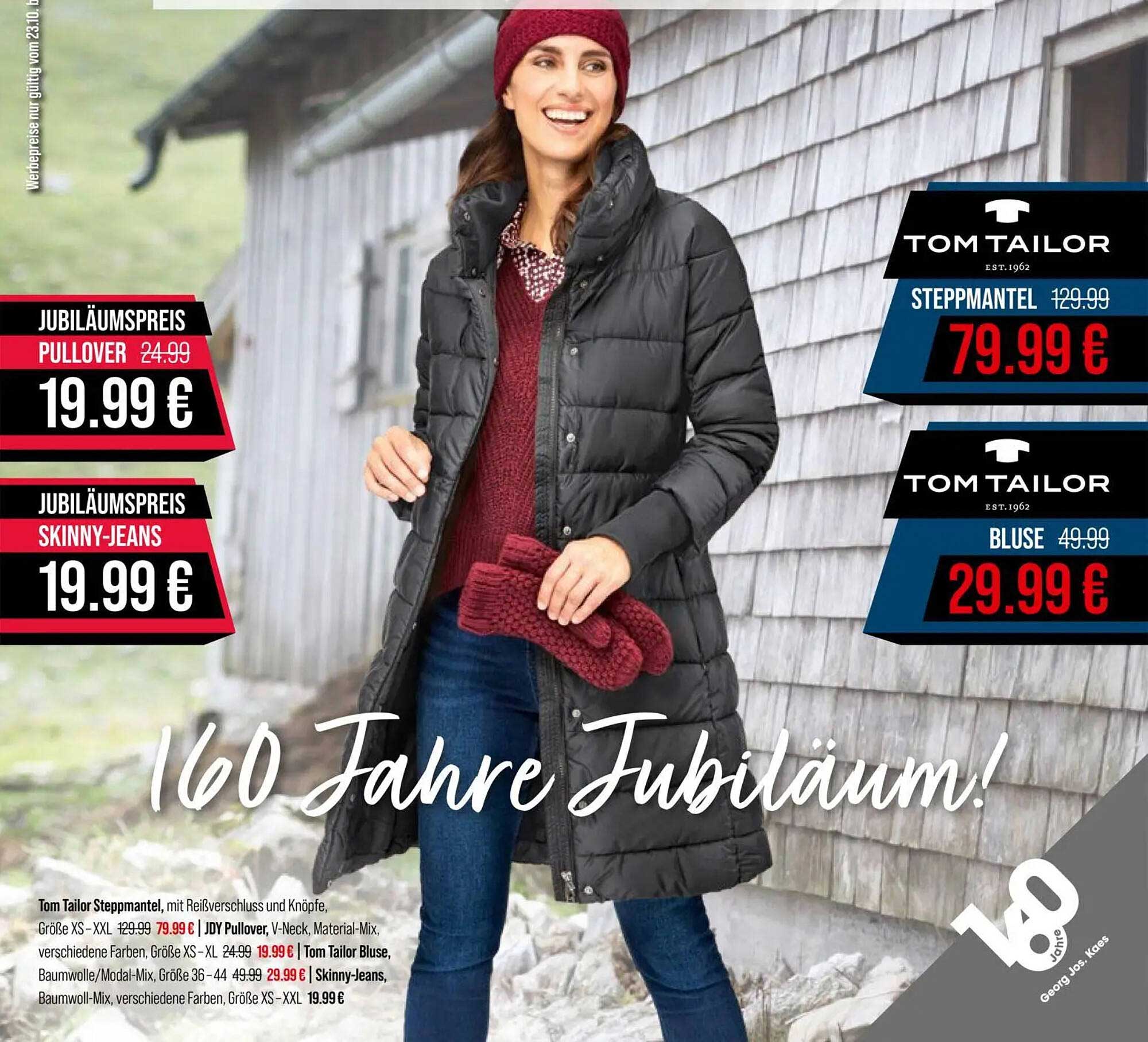 Tom Tailor Steppmantel, Pullover, Skinny-Jeans und Bluse