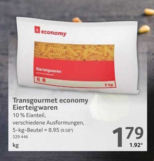 Transgourmet economy Eierteigwaren – 10 % Eianteil, 5-kg-Beutel