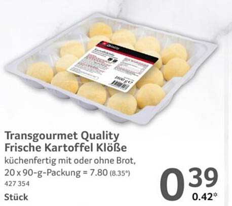 Transgourmet Quality Frische Kartoffel Klöße