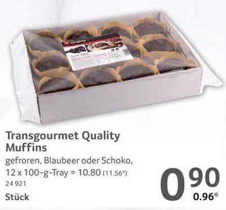 Transgourmet Quality Muffins - gefroren, Blaubeer oder Schoko, 12 x 100-g-Tray