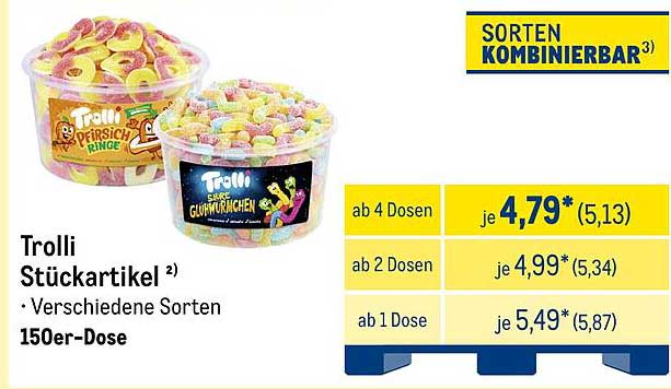Trolli Stückartikel – Verschiedene Sorten in 150er-Dose