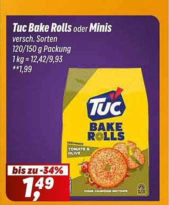 Tuc Bake Rolls oder Minis - Verschiedene Sorten