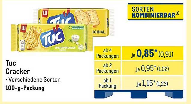 Tuc Cracker - Verschiedene Sorten, 100-g-Packung