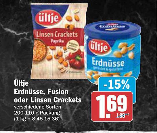 Ültje Erdnüsse, Fusion oder Linsen Crackers - verschiedene Sorten