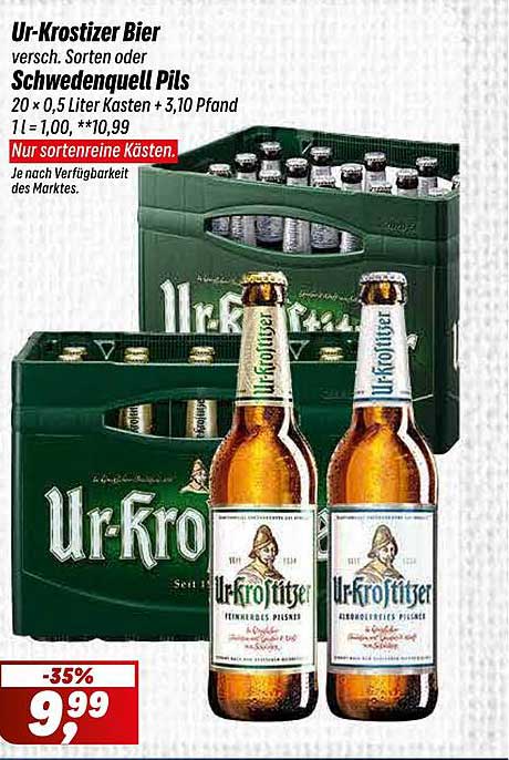 Ur-Krostizer Bier – 20 x 0,5 Liter Kasten für 9,99 €