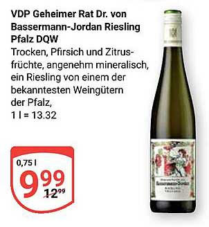 VDP Geheimer Rat Dr. von Bassermann-Jordan Riesling Pfalz DQW