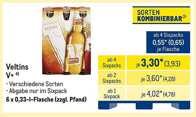 Veltins Bier - 6 x 0,33 l Flasche im Sixpack
