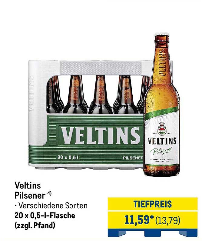 Veltins Pilsener 20 x 0,5-l-Flasche (zzgl. Pfand)