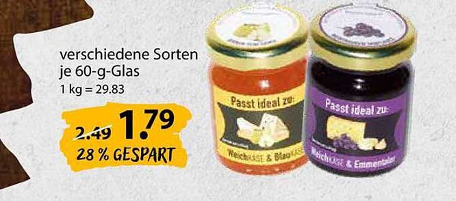 verschiedene Sorten je 60-g-Glas