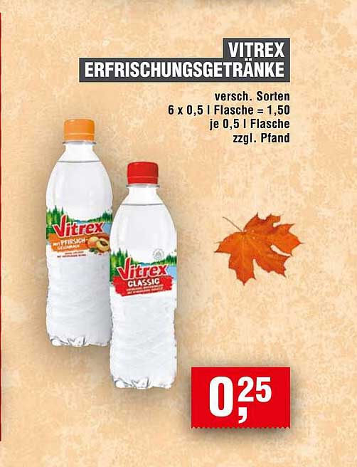 Vitrex Erfrischungsgetränke - verschiedene Sorten
