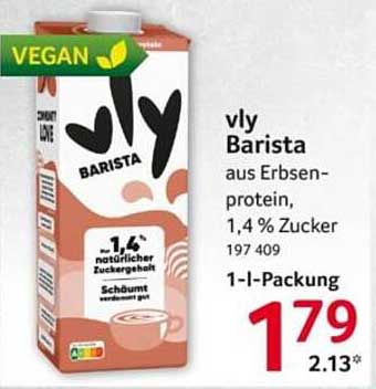 vly Barista aus Erbsenprotein, 1,4 % Zucker