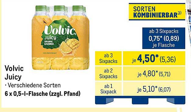 Volvic Juicy 6 x 0,5 l-Flasche (verschiedene Sorten)