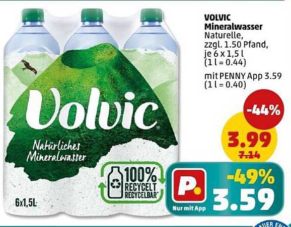 VOLVIC Mineralwasser Naturelle 6 x 1,5 L