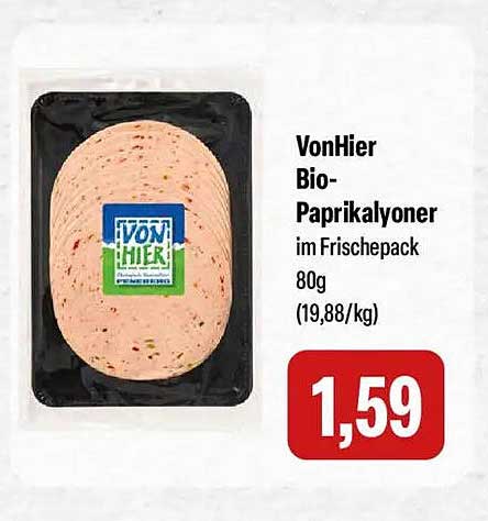 VonHier Bio-Paprikalyoner im Frischepack