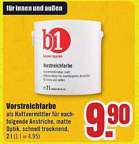 Vorstreichfarbe als Haftvermittler für nachfolgende Anstriche, matte Optik, schnell trocknend, 2 l (1 l = 4,95)