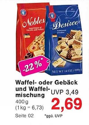 Waffel- oder Gebäck- und Waffelmischung 400 g