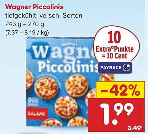 Wagner Piccolinis tiefgekühlt, versch. Sorten