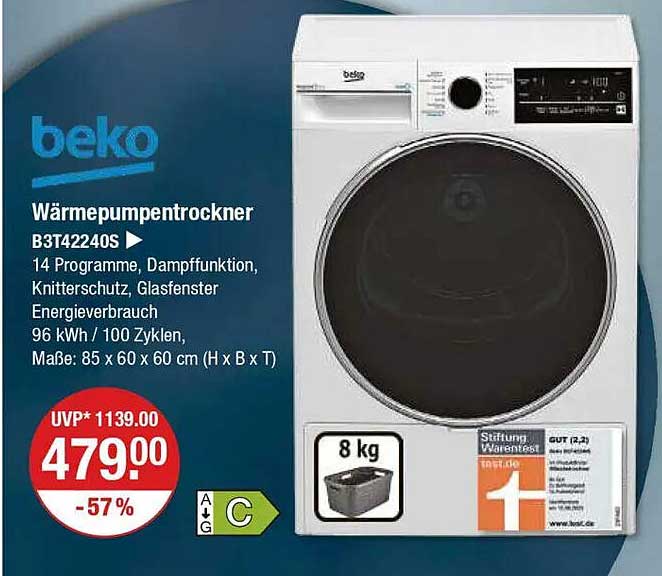 Wärmepumpentrockner Beko B3T42240S