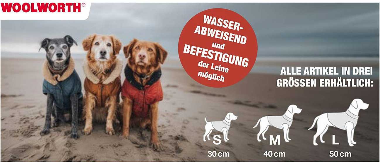 Wasserabweisende Hundejacke mit Befestigungsmöglichkeit für die Leine