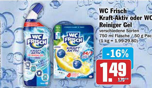 WC Frisch Kraft-Aktiv oder WC Reiniger Gel