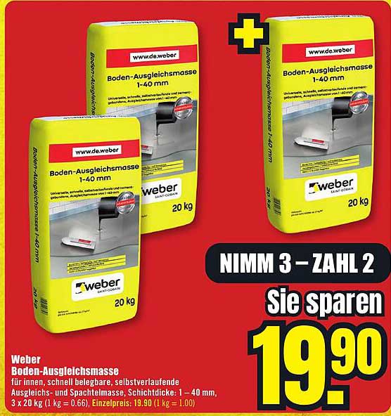 Weber Boden-Ausgleichsmasse 1-40 mm